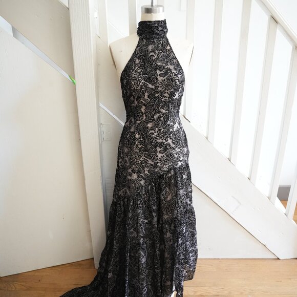LPA Burnout Velvet Halter Gown • Size XS • NWT - Picture 1 of 5